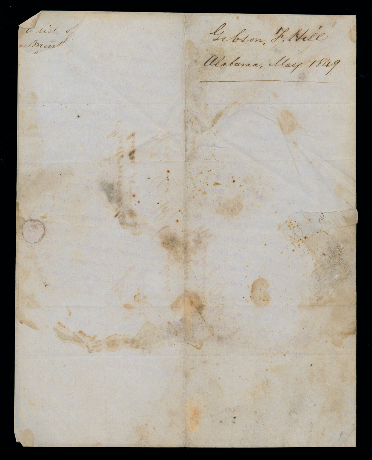 Letter, Gibson F. Hill, Fredonia, Alabama, to "Hon. Geo[rge] W. Crawford Sec[retary] of War," Washington City, D.C., Page 3