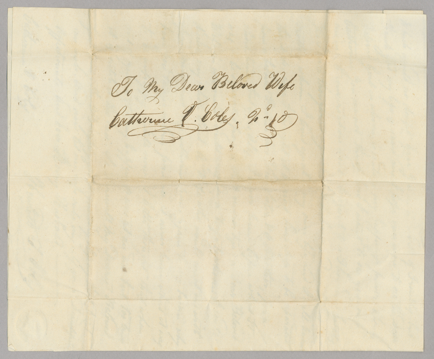 Letter, Hewlett T[ownsend] Coles, n.p., to Catherine V[an Suydam] Coles, n.p., Address Leaf