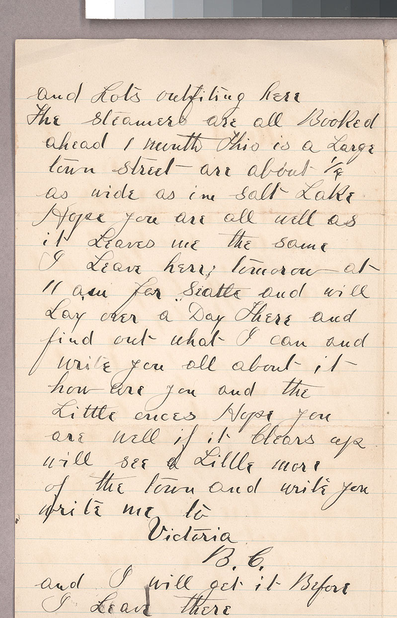 Letter, John F. Delaney, Portland, Oregon, to Caroline D. Delaney, [Salt Lake City, Utah], Page 1