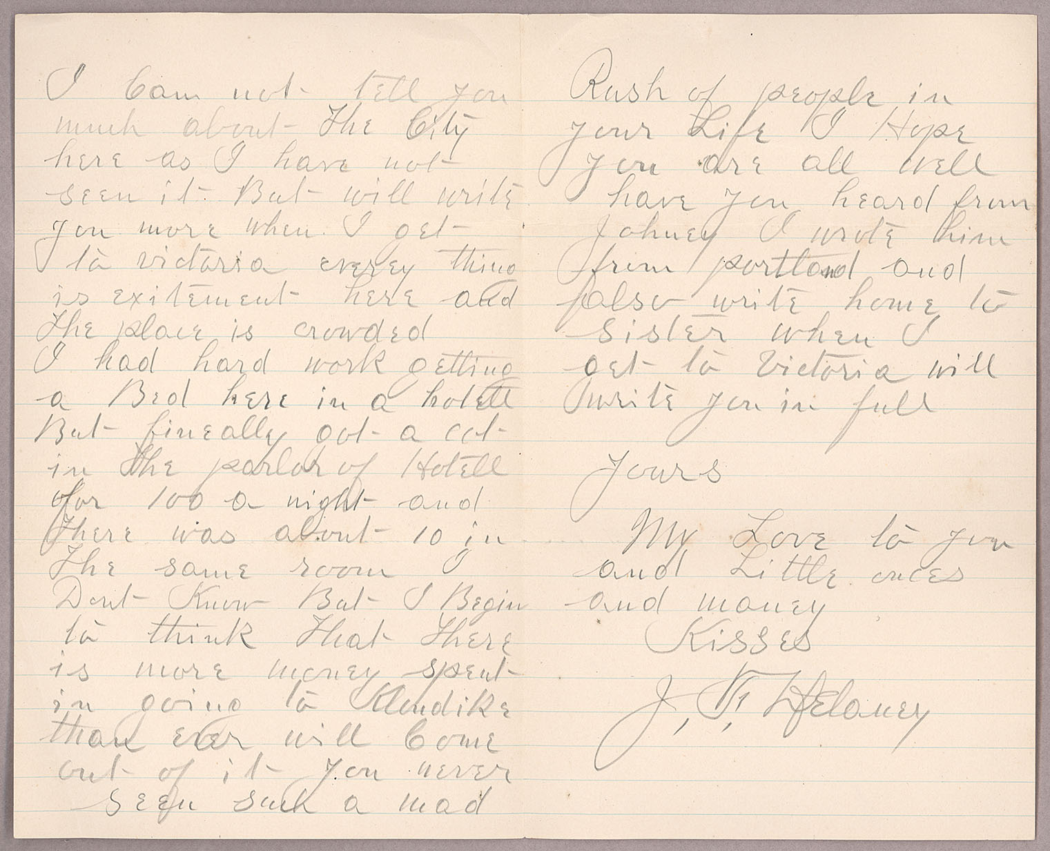 Letter, John F. Delaney, Seattle Washington, to Caroline D. Delaney, [Salt Lake City, Utah], Pages 2-3