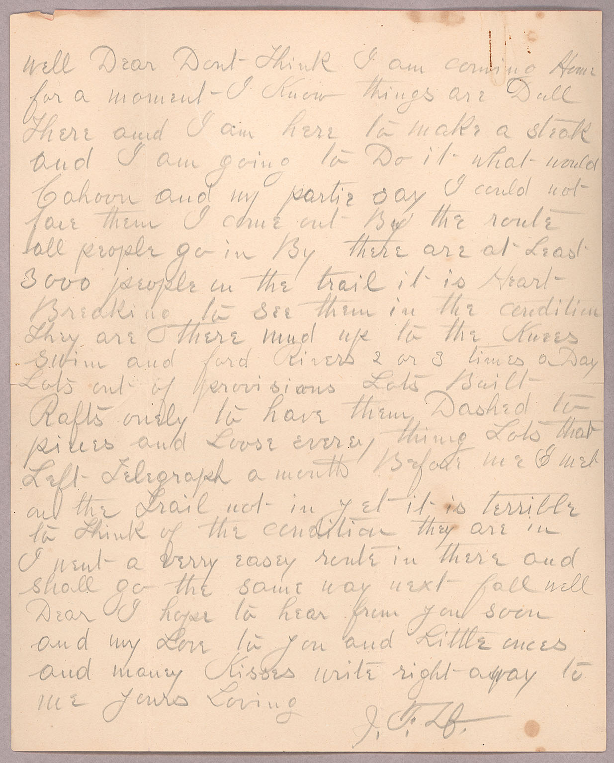 Letter, John F. Delaney, Fort Wrangell, Alaska, to Caroline D. Delaney, [Salt Lake City, Utah], Page 4