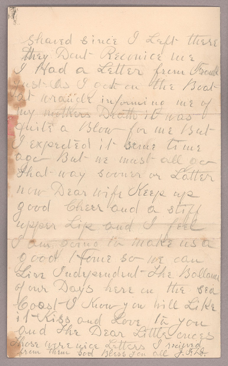 Letter, John F. Delaney, Seattle, Washington, to Caroline D. Delaney, [Salt Lake City, Utah], Page 4