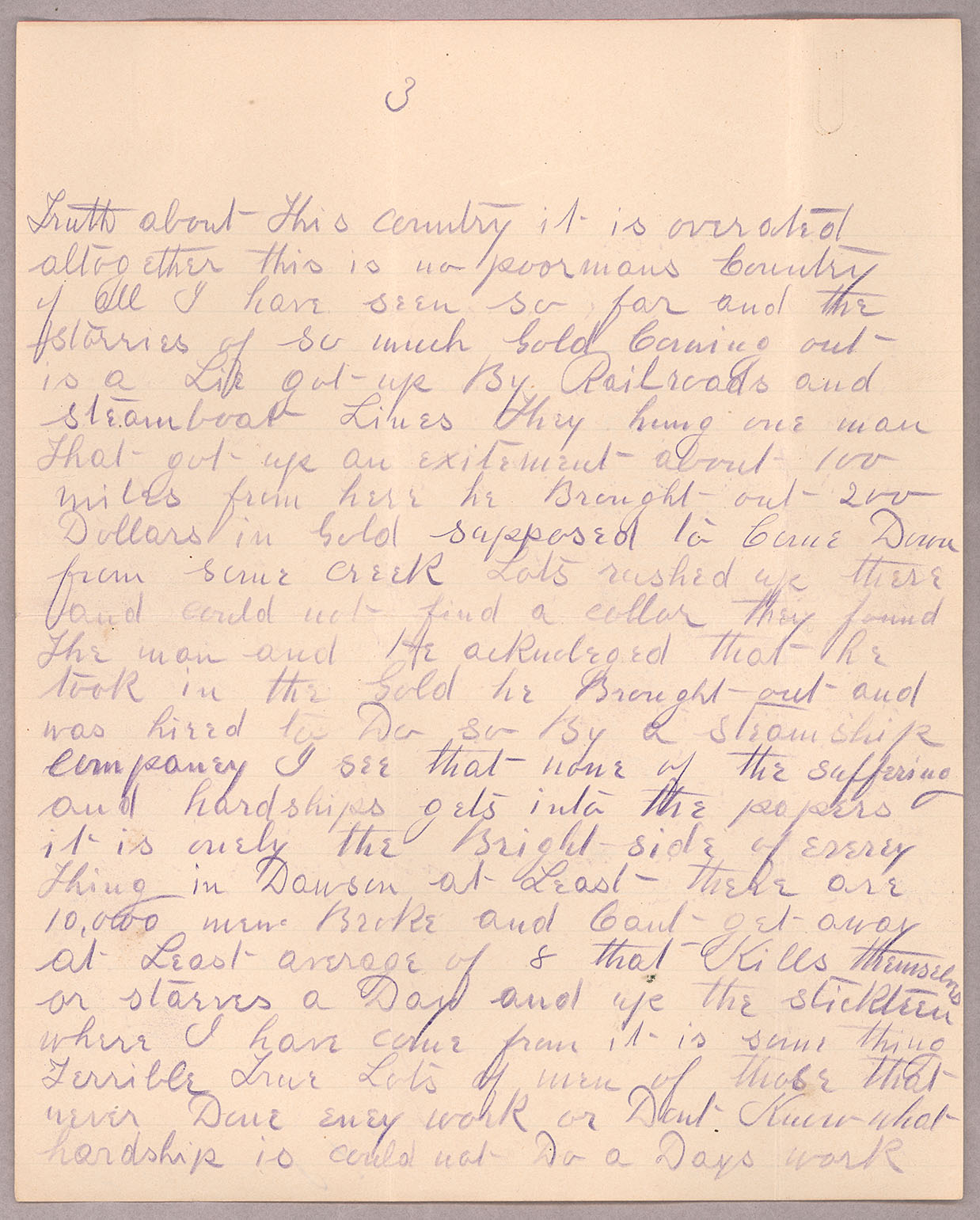 Letter, John F. Delaney, Fort Wrangell, Alaska, to Caroline D. Delaney, [Salt Lake City, Utah], Page 3