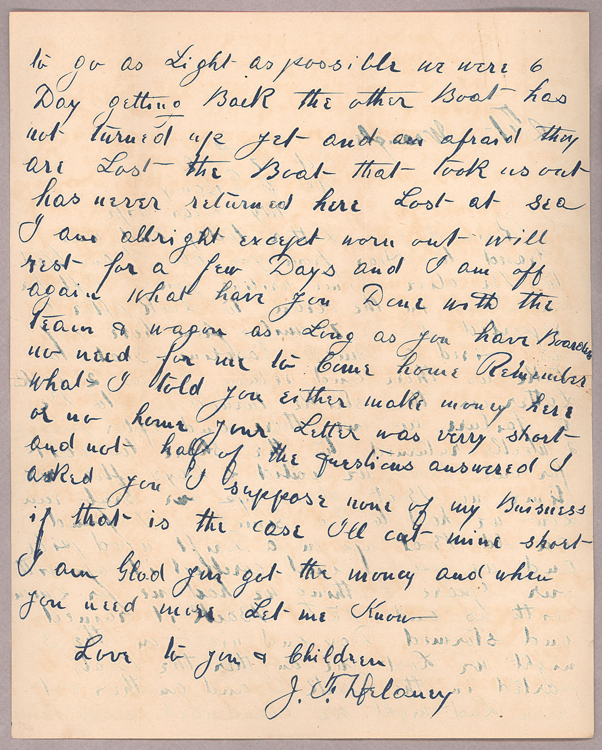 Letter, John F. Delaney, Fort Wrangell, Alaska, to Caroline D. Delaney, [Salt Lake City, Utah], Page 2