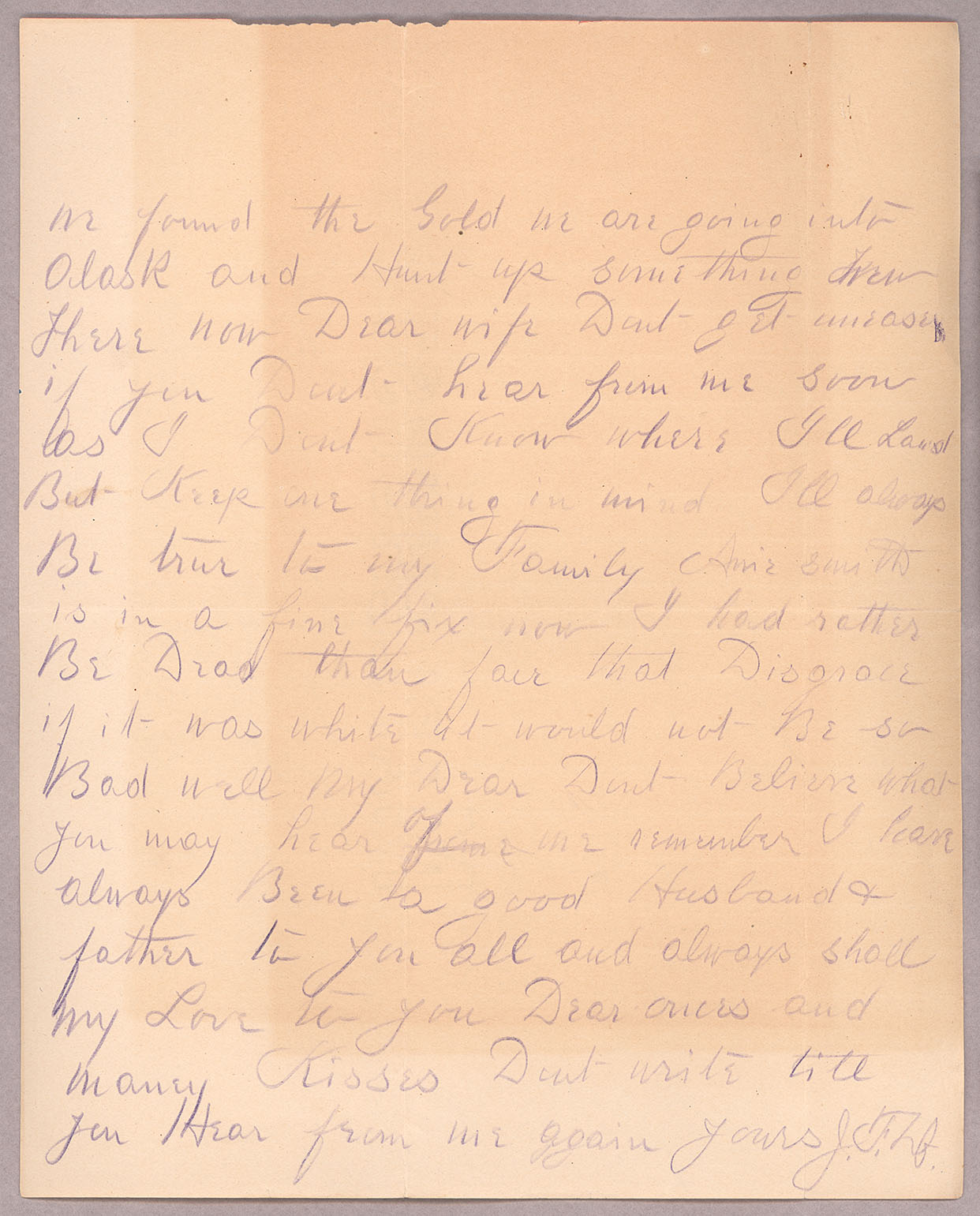 Letter, John F. Delaney, Fort Wrangell, Alaska, to Caroline D. Delaney, [Salt Lake City, Utah], Page 2