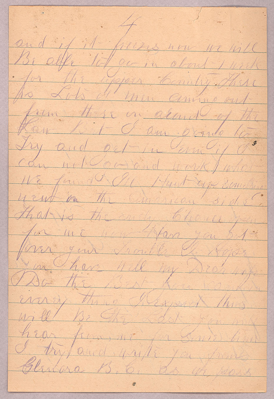 Letter, John F. Delaney, Fort Wrangell, Alaska, to Caroline D. Delaney, [Salt Lake City, Utah], Page 4