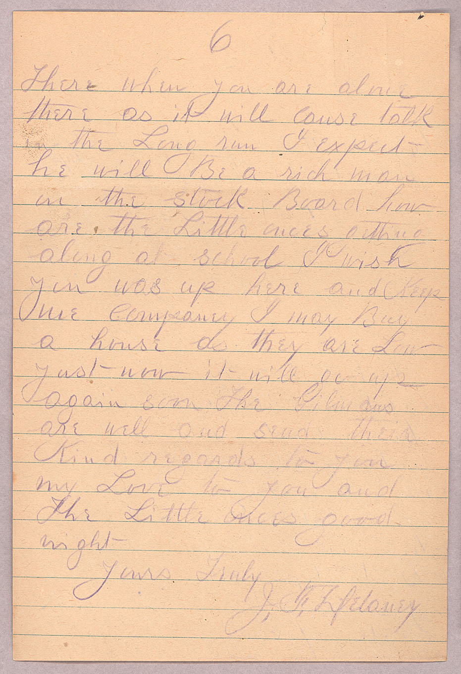 Letter, John F. Delaney, Fort Wrangell, Alaska, to Caroline D. Delaney, [Salt Lake City, Utah], Page 6