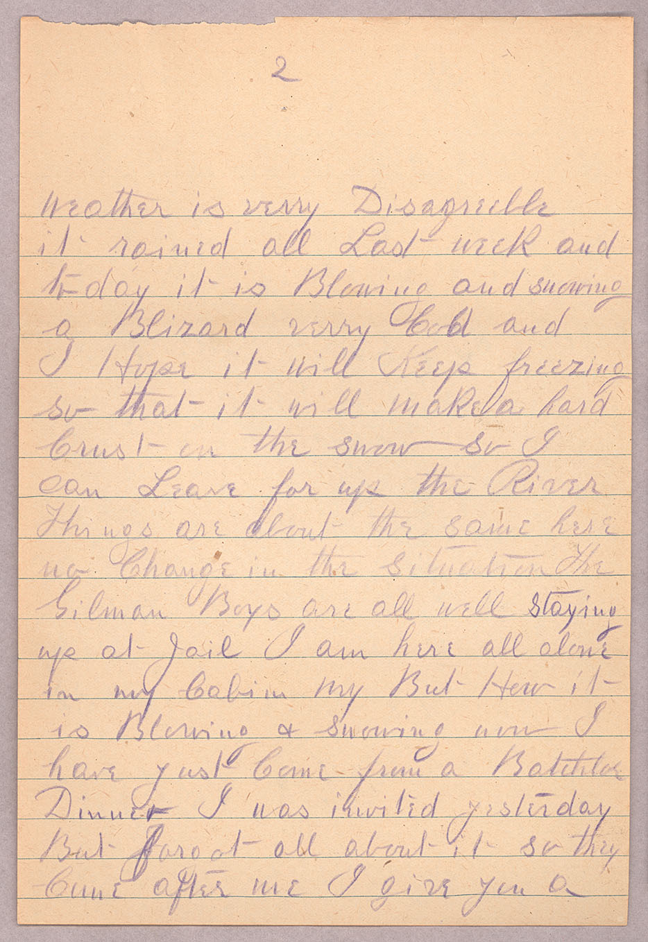 Letter, John F. Delaney, Fort Wrangell, Alaska, to Caroline D. Delaney, [Salt Lake City, Utah], Page 2