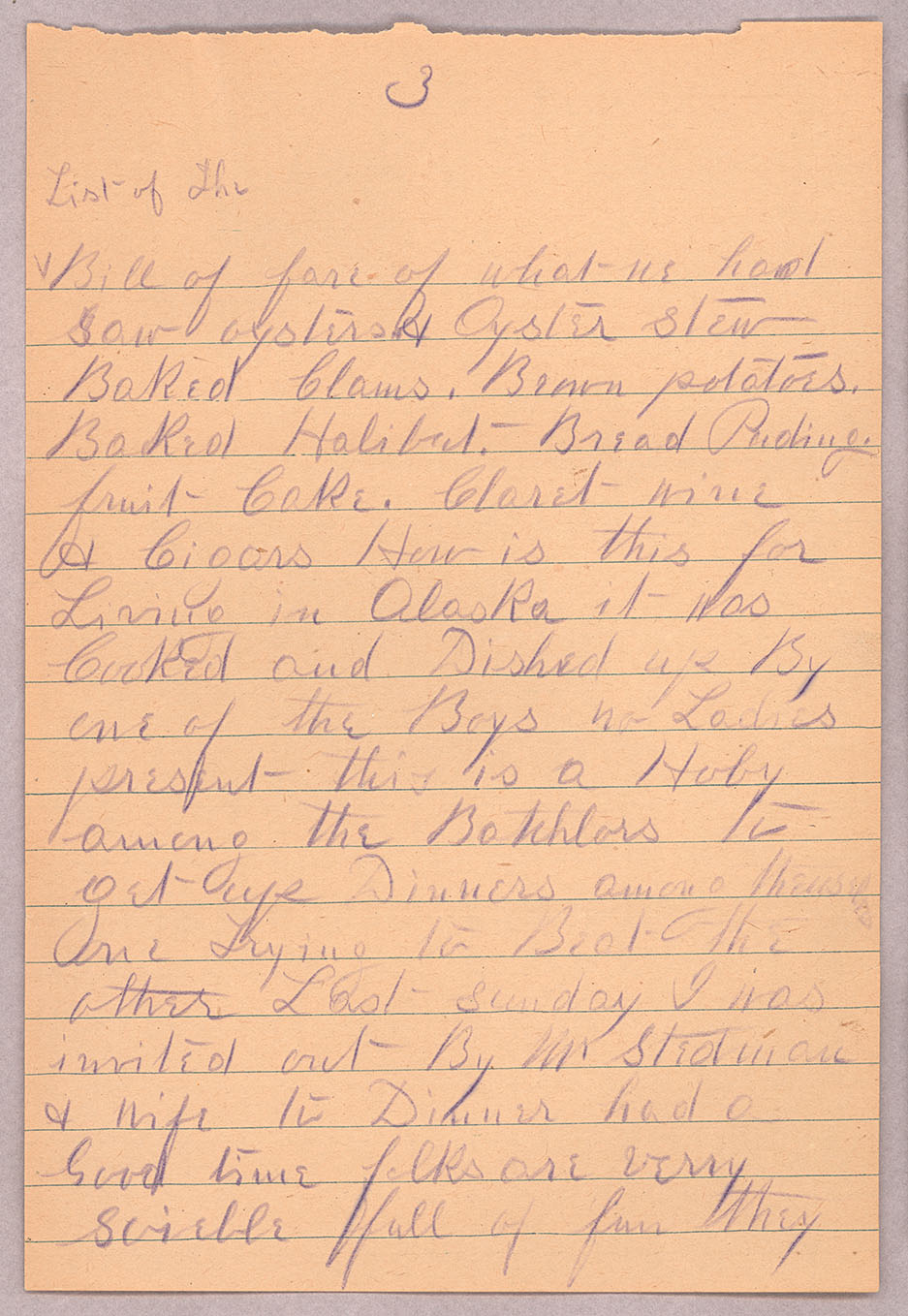 Letter, John F. Delaney, Fort Wrangell, Alaska, to Caroline D. Delaney, [Salt Lake City, Utah], Page 3