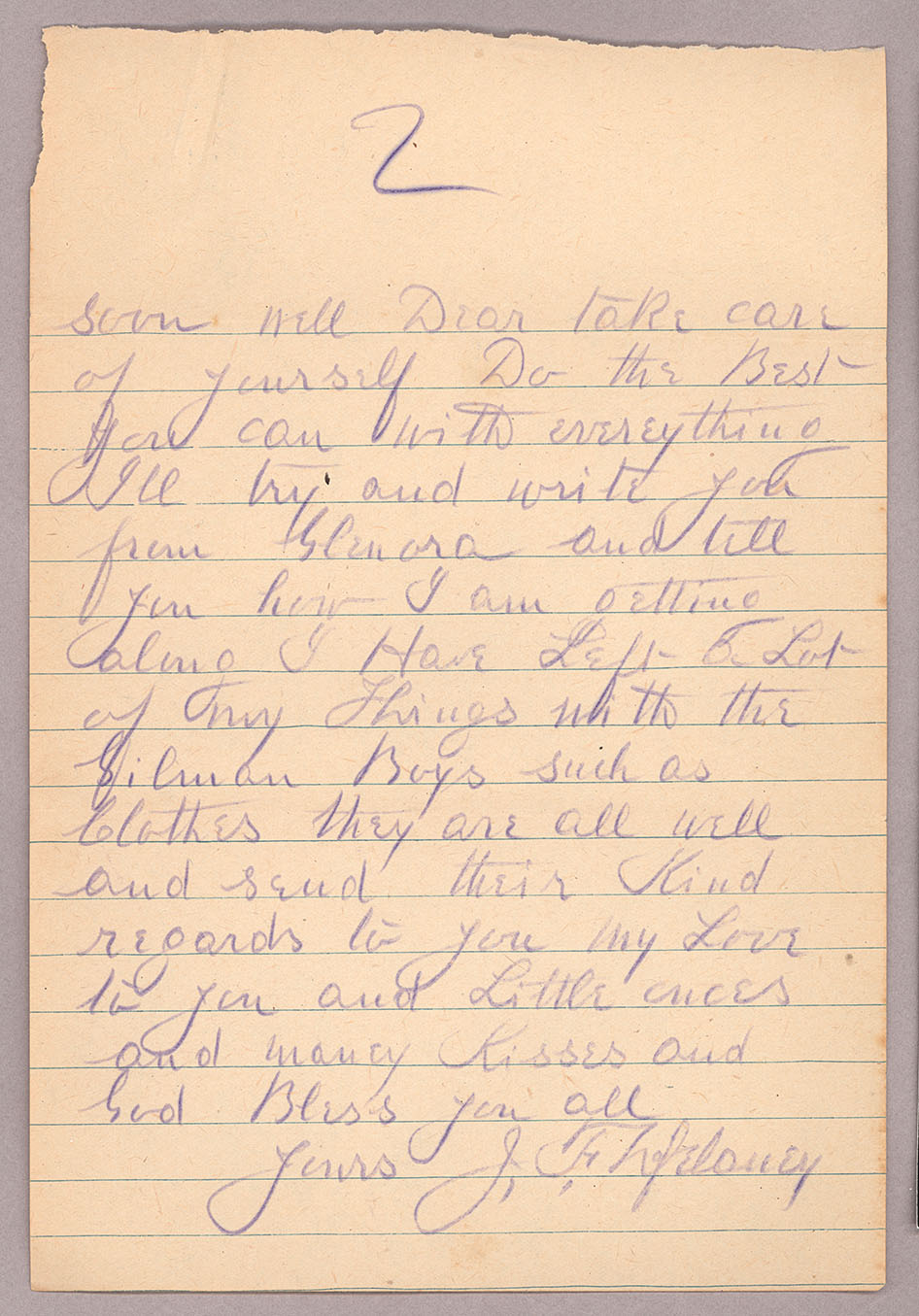 Letter, John F. Delaney, Fort Wrangell, Alaska, to Caroline D. Delaney, [Salt Lake City, Utah], Page 2