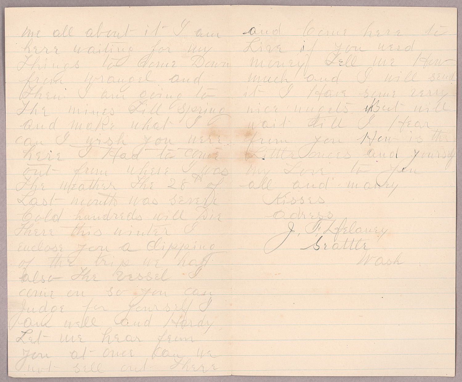 Letter, John F. Delaney, Seattle, Washington, to Caroline D. Delaney, [Salt Lake City, Utah], Pages 2-3